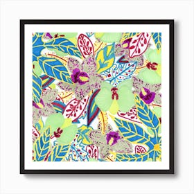 Green Orchids 1 Art Print