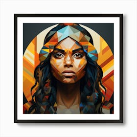 Geometric Australian Aboriginal Woman 04 Art Print