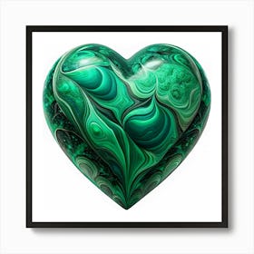 Malachite Heart Illustration 1 Art Print