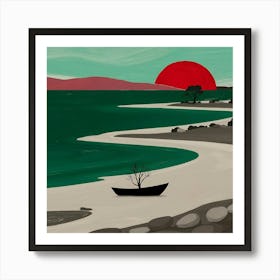 Sunset On The Beach Art Print