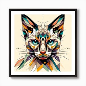 Geometric Art Cat 2 Art Print