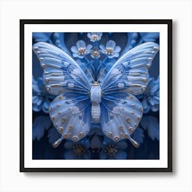 Butterfly In Blue Art Print