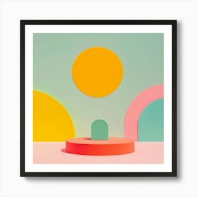 Abstract Minimal Shape Design Papercut 1 Art Print