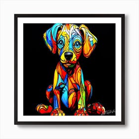 Vivid Puppy - Colorful Dog Art Print