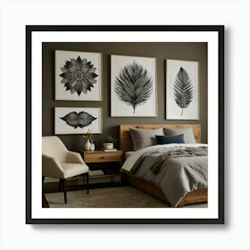 Black And White Bedroom Art Print