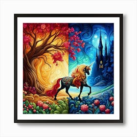 Unicorns In The Forest 1 Art Print