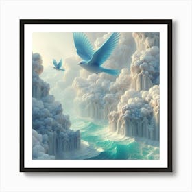 Blue Birds In The Sky Art Print