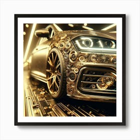 Futuristic Car With Gears Art Print