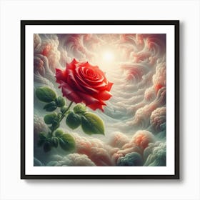 Rose In The Clouds 2 Art Print