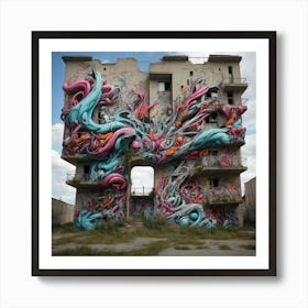 Sakura Tree Graffiti Art Print