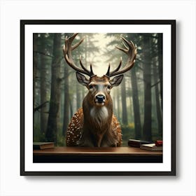 Deer In The Forest 20 Art Print