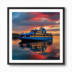 Sunset Cruise Ship 27 Art Print