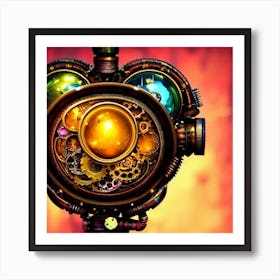 Steampunk Clock Art Print