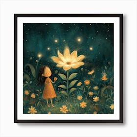 Little Girl With A Flower Art Print