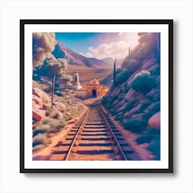 Train Tracks In The Mountains Art Print