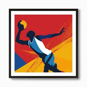 Basketball Player In Action 1 Art Print