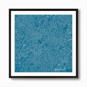 Bruxelles Belgique city map blueprint design Poster