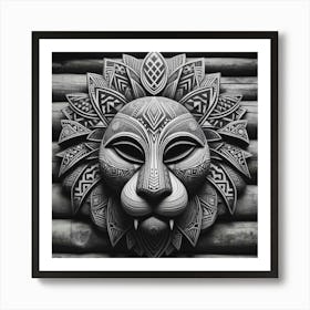 Tribal African Art Lion Art Print