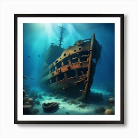 Sunken Remnant of the Sea Art Print