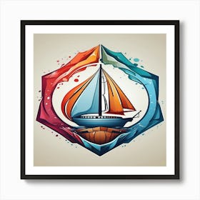 Sailboat Logo Art Print