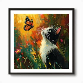 Butterfly Cat 7 Art Print