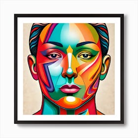 Colorful Face Of A Woman Art Print