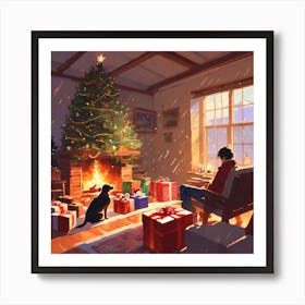 Christmas In The Living Room 14 Art Print