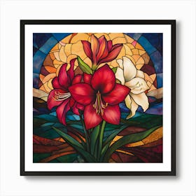 Flowers Stained Glass Sublimation 13 Art Print