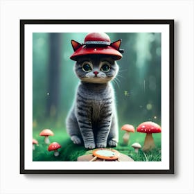 Cat In A Hat Art Print