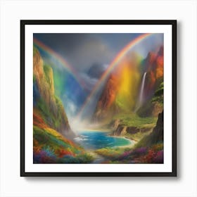 Surreal Rainbow Landscape Art Print