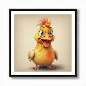 Cartoon Chicken Art Print