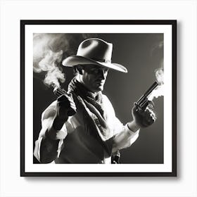 Cowboy With Guns 1 Art Print