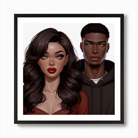 Black Couple Art Print