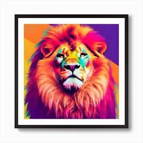 Retro Lion Art Print