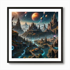 Space Landscape Art Print