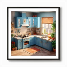 Isometric Kitchen 6 Art Print