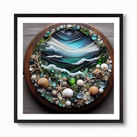 Circle of Sea glass Art Print