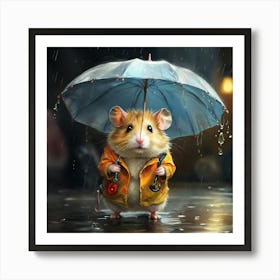 Hamster In The Rain 5 Art Print