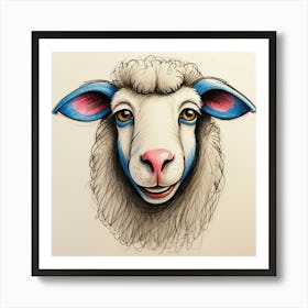 Sheep Head Art Print