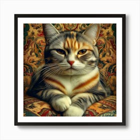 Cat On Sofa Art Print