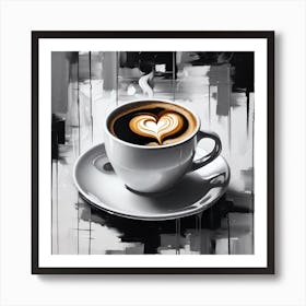 Coffee And Heart Art Print