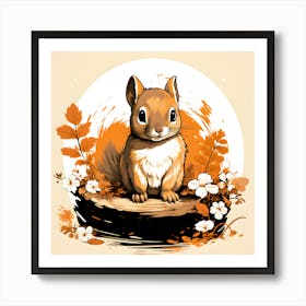 Squirrel In Autumn 1 Art Print