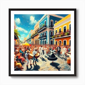 Old San Juan - Street Scene Art Print