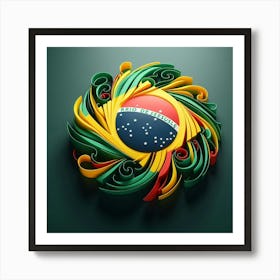 Brazil Flag Art Print