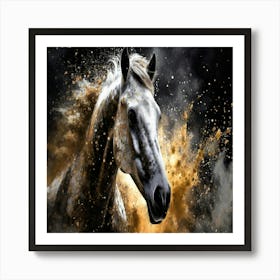 Horse In The Dust Art Print