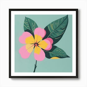 Periwinkle 1 Square Flower Illustration Art Print