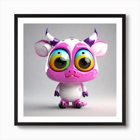 Cute Creepy Critter Cow Póster