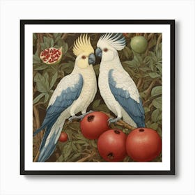 Cockatoo And Pomegranate Blue Walter Crane Art Print 0 Art Print