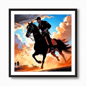 Police Officer On Horseback Art Print