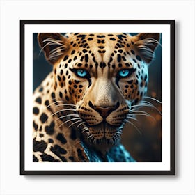 Leopard With Blue Eyes Art Print